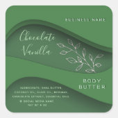 Moderne elegante groene botanische cosmetica label (Voorkant)