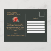 Moderne Elegante Groene Botanische Vrolijke Kerstm Feestdagenkaart (Achterkant)