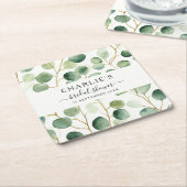 Moderne Elegante Groene Bruidsbruiloft Kartonnen Onderzetters (Schuin)
