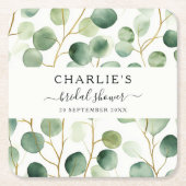 Moderne Elegante Groene Bruidsbruiloft Kartonnen Onderzetters (Voorkant)