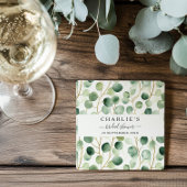 Moderne Elegante Groene Bruidsbruiloft Kartonnen Onderzetters