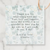 Moderne Elegante Groene Bruidsdouche Bedankjes Labels (Achterkant)