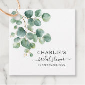 Moderne Elegante Groene Bruidsdouche Bedankjes Labels (Voorkant)