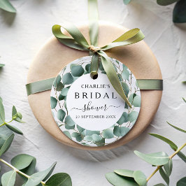Moderne Elegante Groene Bruidsdouche Bedankjes Labels