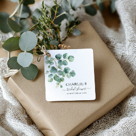 Moderne Elegante Groene Bruidsdouche Bedankjes Labels