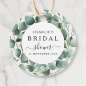 Moderne Elegante Groene Bruidsdouche Bedankjes Labels (Voorkant)