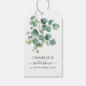 Moderne Elegante Groene Bruidsdouche Cadeaulabel (Voorkant)