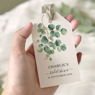 Moderne Elegante Groene Bruidsdouche Cadeaulabel