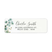 Moderne Elegante Groene Bruidsdouche Etiket (Voorkant)