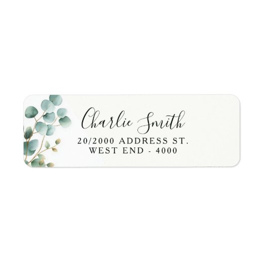 Moderne Elegante Groene Bruidsdouche Etiket (Voorkant)
