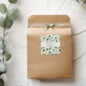 Moderne Elegante Groene Bruidsdouche Vierkante Sticker