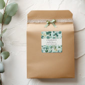 Moderne Elegante Groene Bruidsdouche Vierkante Sticker