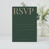 Moderne & Elegante Groene Bruiloft RSVP Kaart (Staand voorkant)
