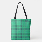 Moderne elegante groene check tote bag (Achterkant)
