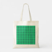 Moderne elegante groene check tote bag (Achterkant)