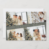 Moderne Elegante Groene Collage Kerstvakantie Kaar Bedankkaart (Voorkant)