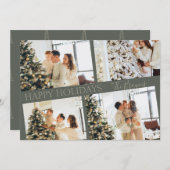 Moderne Elegante Groene Collage Kerstvakantie Kaar Bedankkaart (Voorkant / Achterkant)