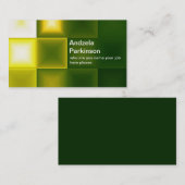 Moderne elegante groene en gele geometrische vorme visitekaartje (Voorkant / Achterkant)