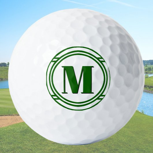 Moderne Elegante Groene en Witte Aangepaste Monogr Golfballen