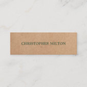 Moderne Elegante Groene Faux Kraft Papier Consulta Mini Visitekaartje (Voorkant)