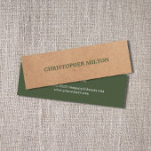 Moderne Elegante Groene Faux Kraft Papier Consulta Mini Visitekaartje
