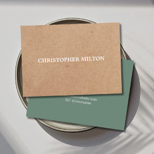Moderne Elegante Groene Gedrukte Kraftpapier Consu Visitekaartje
