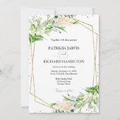 Moderne Elegante Groene Geometrische Trouwdag Kaart (Voorkant)