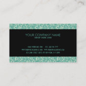 Moderne elegante groene glitter en zwarte strepen visitekaartje (Achterkant)