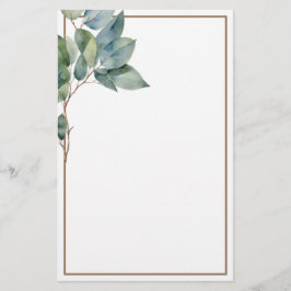 Moderne elegante groene gouden botanische eucalypt briefpapier