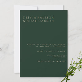 Moderne & Elegante Groene Huwelijksuitnodiging Kaa Kaart