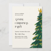 Moderne elegante groene kerstboom schets feestdagenkaart (Voorkant)