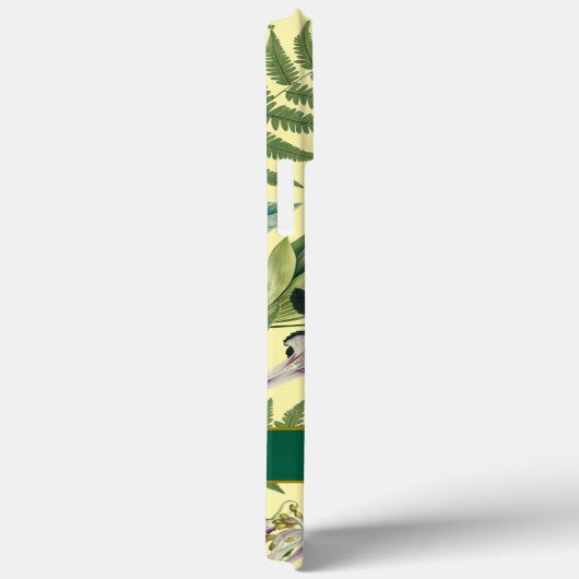 Moderne elegante groene lente bladeren en bloemen Case-Mate iPhone case (Achterkant / Rechts)