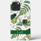 Moderne elegante groene lente bladeren en bloemen Case-Mate iPhone case (Achterkant)