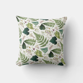 Moderne elegante groene lente bladeren en bloemen kussen