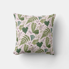 Moderne elegante groene lente bladeren en bloemen kussen