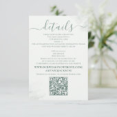 Moderne Elegante Groene Minimalistische QR Code We Informatiekaartje (Staand voorkant)