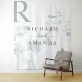 Moderne Elegante Groene Minimalistische Trouwdag Wandkleed (In situ)