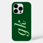 Moderne Elegante Groene Monogram Eerste Letters Case-Mate iPhone Case (Achterkant)