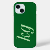 Moderne Elegante Groene Monogram Eerste Letters Case-Mate iPhone Case (Achterkant)