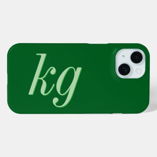 Moderne Elegante Groene Monogram Eerste Letters Case-Mate iPhone Case (Achterkant (horizontaal))