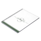 Moderne Elegante Groene Monogram Initialen Notitieboek (Linkerzijde)