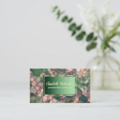 Moderne elegante groene mozaïek zeshoekige Tegels Visitekaartje (Staand voorkant)