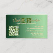 Moderne elegante groene mozaïek zeshoekige Tegels Visitekaartje (Achterkant)