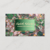 Moderne elegante groene mozaïek zeshoekige Tegels Visitekaartje (Voorkant)