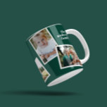 Moderne elegante groene multi-fotofamilie koffiemok<br><div class="desc">Moderne stijlvolle multi-foto home decor cadeau voor een stijlvol,  stijlvol multi-fotogezin. De moderne groene kleur kan worden veranderd.</div>