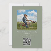 Moderne Elegante Groene QR-code Save The Date (Achterkant)