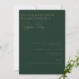 Moderne & Elegante Groene Receptie Uitnodiging Kaa