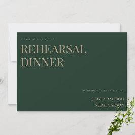 Moderne & Elegante Groene Repetitie Diner Kaart