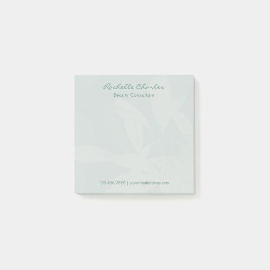 Moderne Elegante Groene Script Gepersonaliseerde Z Post-it® Notes (Voorkant)