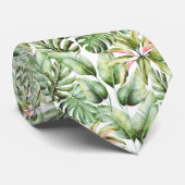 Moderne, elegante groene tropische waterverf blade stropdas (Opgerold)